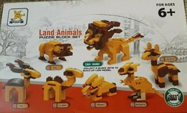 6 in 1 Land Animals Building Block Set - Puzzle Assembling - £23.38 GBP