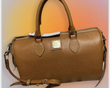 Dooney &amp; Bourke Leather Side Pocket Satchel Natural Brown - $167.31