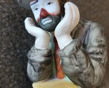 Vintage Emmett Kelly Jr. 1984 &quot;Weary Willie Leaning On A Stool&quot; Porcelai... - $59.84