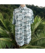 BONOBOS 100% Pima Cotton Lighthouse Short Sleeve Shirt Size M Slim Fit - $19.79