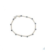 7 1/4” Inch Diamond &amp; Blue Sapphire Tennis Bracelet 14 kt... - £7,815.67 GBP