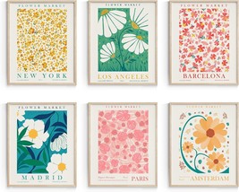 Habseligkeit Flower Market Posters For Room Decor Aesthetic, Danish, Set Of 6 - £31.40 GBP