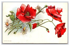 Poppy Flowers and Daisies Embossed Gilt UNP DB Postcard T21 - £2.30 GBP