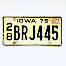 1977 United States Iowa Delaware County Passenger License Plate 28 BRJ445 - $11.87