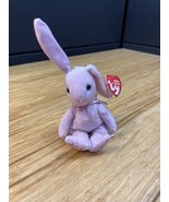 Ty Basket Beanie Beanie Floppity Purple Bunny Plush 2001 Spring Easter K... - $188.30 MXN