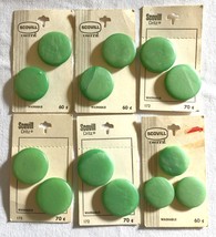 Lot 13 Same Glass Button Diff Size Dritz Scovill Green Holland Card New Vtg 70s - £10.21 GBP