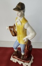 Lladro Style Unmarked Lady Rider Handpainted Porcelin Figurine 11 " - $31.42