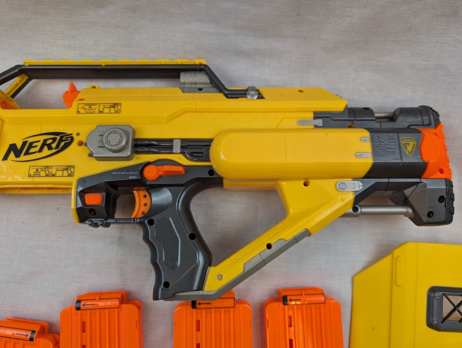 NERF Stampede ECS w/ Attachments, 3 18 Dart Clips, Tactical Light Face Shield Item image 7