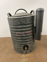 Vintage Igloo 5 Gallon Cooler w Cup Dispenser galvanized metal round metal water - £39.33 GBP