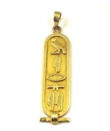 18k Yellow Gold Vintage Pendant With Egyptian Hieroglyphics - £315.74 GBP