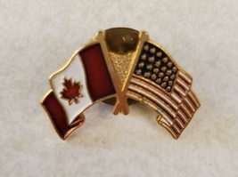 Canada United States Waving Flag Small Enamel Lapel or Hat Pin - Red Whi... - £11.67 GBP