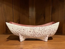 MCM Royal Copley Maroon Speckled Footed Planter | Flower Pot - $14.80