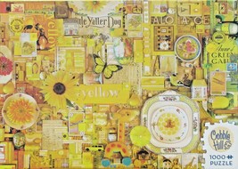 Cobble Hill All Things Yellow 1000 pc Jigsaw Puzzle Shelley Davies Collage - £14.23 GBP