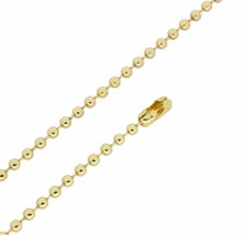 3.2mm Round Ball Chain 14k Gold Plated 16&quot; - 36&quot; Dog Tag Military Necklace - £7.44 GBP