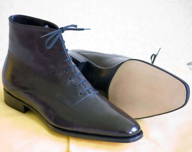 Handmade men Black leather boots, Black leather boot for men, men dress boots 20