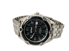 Benrus Black Dial Date Quartz Watch PC32 098 Men’s Silver Tone Wristband Working - $25.73