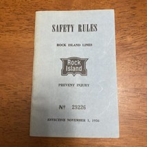 VINTAGE RAILROAD EMPLOYEE BOOK ROCK ISLAND SAFETY RULES PREVENT INJURY 1956 - £9.49 GBP