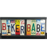 BIKER BABE Sign License Plate Gift Decor Babe Cave Decor Art Motorcycles... - $36.57 CAD