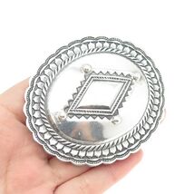 Silver Concho Belt w/ 21 Silver Sunburst Elements Nice Patina! Signed DM - $795.55