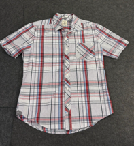 Volcom Weirdoh Button Down Classic Fit Red Blue Plaid Shirt Men&#39;s Size S... - £15.53 GBP