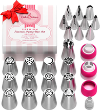 Premium Russian Piping Tips Cake Decorating Complete Set - 42Pcs Baking Supplies - £15.45 GBP
