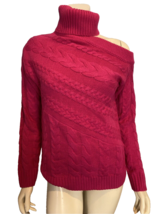 Davi &amp; Dani Women&#39;s Cut-Out-Shoulder Turtleneck Sweater Pink Small NWT - $24.69