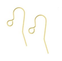 1 PAIR  wire 14K solid yellow gold  Earwire French  Hook - £32.13 GBP