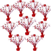 Lyrow 9 Pack Valentine&#39;s Day Metallic Foil Spray Centerpieces for Tables with - £44.14 GBP