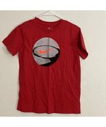 Kids Youth Nike T-shirt Tee Top Swoosh Basketball Red Large - $16.77 CAD