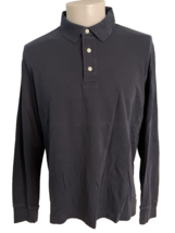 Lands' End  Navy Blue Long Sleeve Polo Shirt Traditional Fit Size L - €16,18 EUR