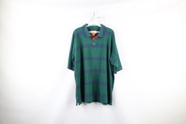 Vintage 90s Streetwear Mens XL Faded Duck Head Striped Collared Polo Shirt Green - £27.02 GBP