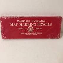 Map Marking Pencils Sealed In Box Vintage George F. Cram Mark On Rub Off... - £14.04 GBP