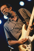 Eric Clapton 1990&#39;s in Checkered Shirt in Concert Playing Guitar 24x18 Poster - £19.17 GBP
