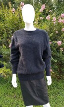 Marco Pecci Black Angora wool puff sleeve sweater size 40 fits S\M - £60.31 GBP