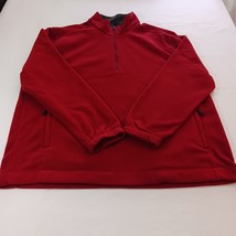 Saddlebred Men&#39;s Red 1/4 Zip Pullover Fleece Sweatshirt Long Sleeve Size XL - $13.16