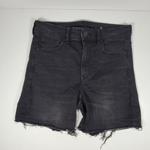 American Eagle Size 6 High Rise Mid Shortie Next Level Stretch Jean Shor... - £12.55 GBP