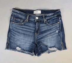 Buckle BKE Payton Shorts Womens 27 Distressed 4&quot; Inseam Denim Medium Blue - $24.29