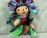 Handmade Mexican traditional small 6&quot; jointed Maria Lele plush cloth rag... - $10.39