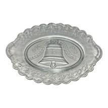 1976 Bicentennial Liberty Bell Glass Serving Plate 13&quot; x 9 1/2&quot; - £7.86 GBP