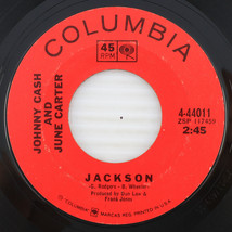 Johnny Cash &amp;June Carter – Jackson/Pack Up Your Sorrows 1967 45 rpm Record 44011 - £17.14 GBP