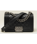 NEW CHANEL Small Boy Quilted Caviar Ruthenium-tone - Black Color - $4,699.00