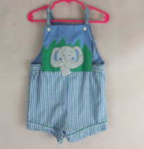 Petit Jouet Blue Striped Elephant Overalls Size 4 Toddler - £6.09 GBP