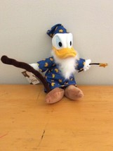 Merlin Wizard Donald Duck Mini Bean Bag Plush Toy Disney Store Classic 9&quot; NWT - £17.22 GBP