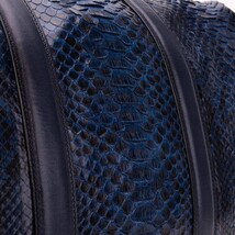 The Velar Navy Hand-Painted Python Leather Weekender Bag image 4