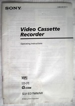 SONY SLV ED 7MNIMI Video Cassette Recorder Original Manual  - $11.40