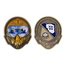 Navy Blue Angels Helmet 2.25&quot; 3D Challenge Coin - £27.96 GBP