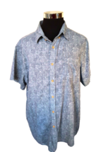 ROWM Island Casual Shirt Mens Size XXL Blue Tropical Pattern Cotton Button Front - £15.08 GBP