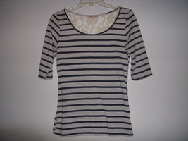 Lot of 2 Breton Striped Shirts Navy Cream lace Oatmeal Gap Modcloth XS Nautical - £7.77 GBP