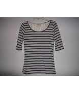 Lot of 2 Breton Striped Shirts Navy Cream lace Oatmeal Gap Modcloth XS N... - £7.82 GBP