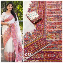 Kashmiri Cotton Saree, Rich Pallu, Multicolored Resham thread weaving, s... - £90.58 GBP